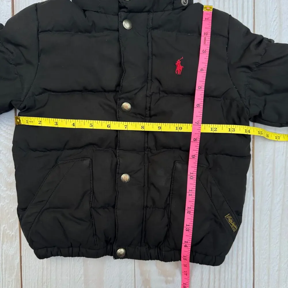 Polo Ralph Lauren Boys Toddler 3T Puffer Down Jacket Black ***No Hood***